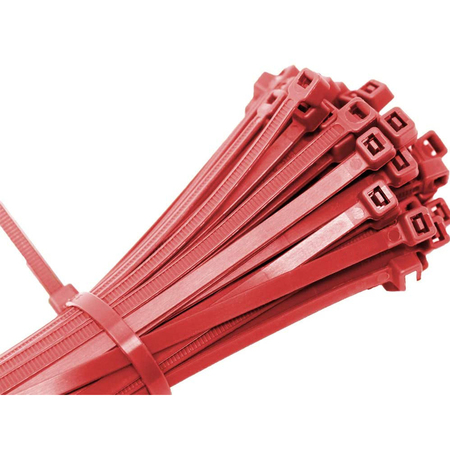 Us Cable Ties Cable Tie, 8 in., 50 lb, Red Nylon, 100PK SD8RD100